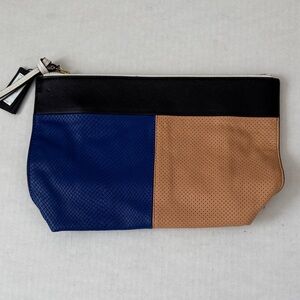 Banana Republic Black, Blue, and Tan Clutch
